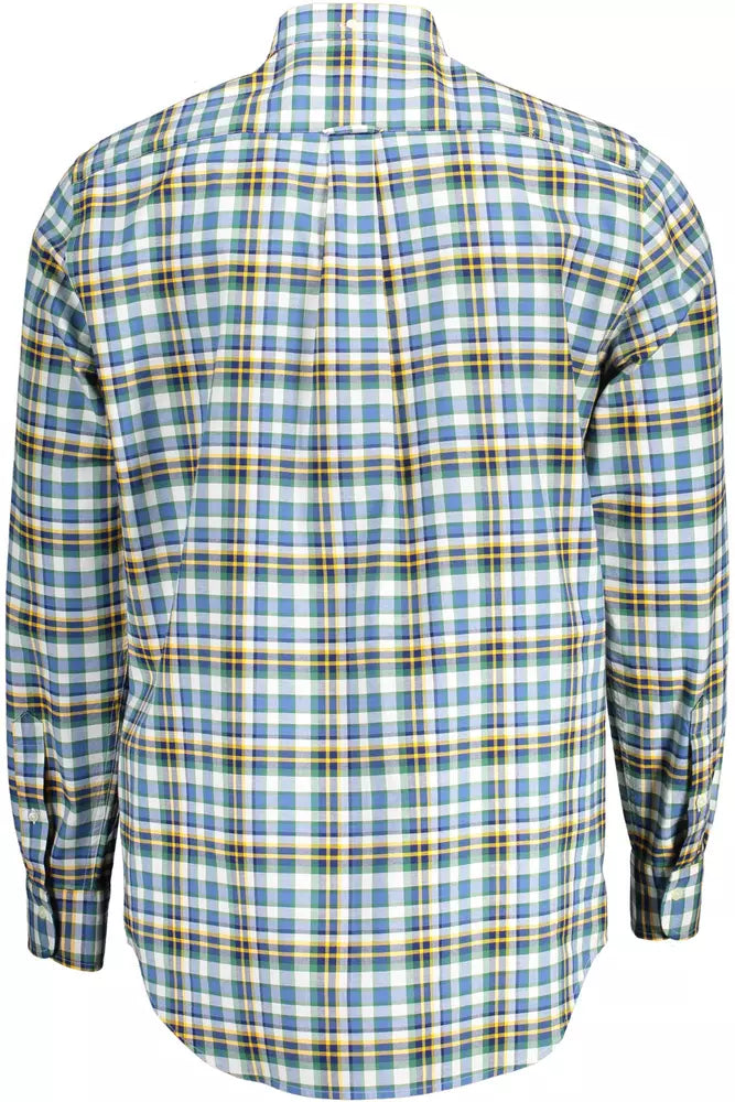 Blue Cotton Mens Shirt Gant