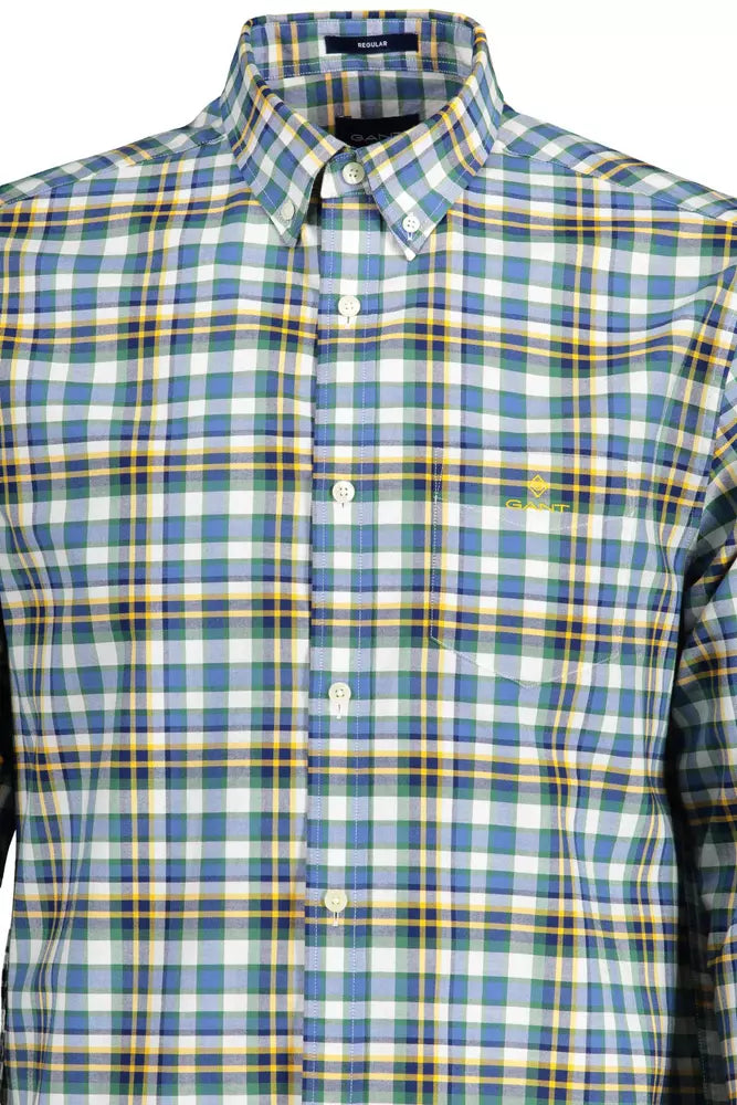 Blue Cotton Mens Shirt Gant