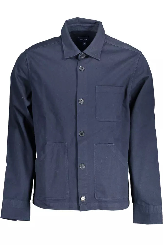 Blue Cotton Men Shirt Gant