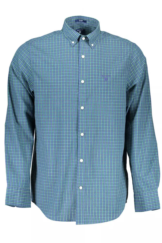 Blue Cotton Men Shirt Gant