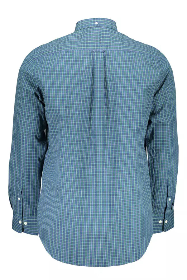 Blue Cotton Men Shirt Gant