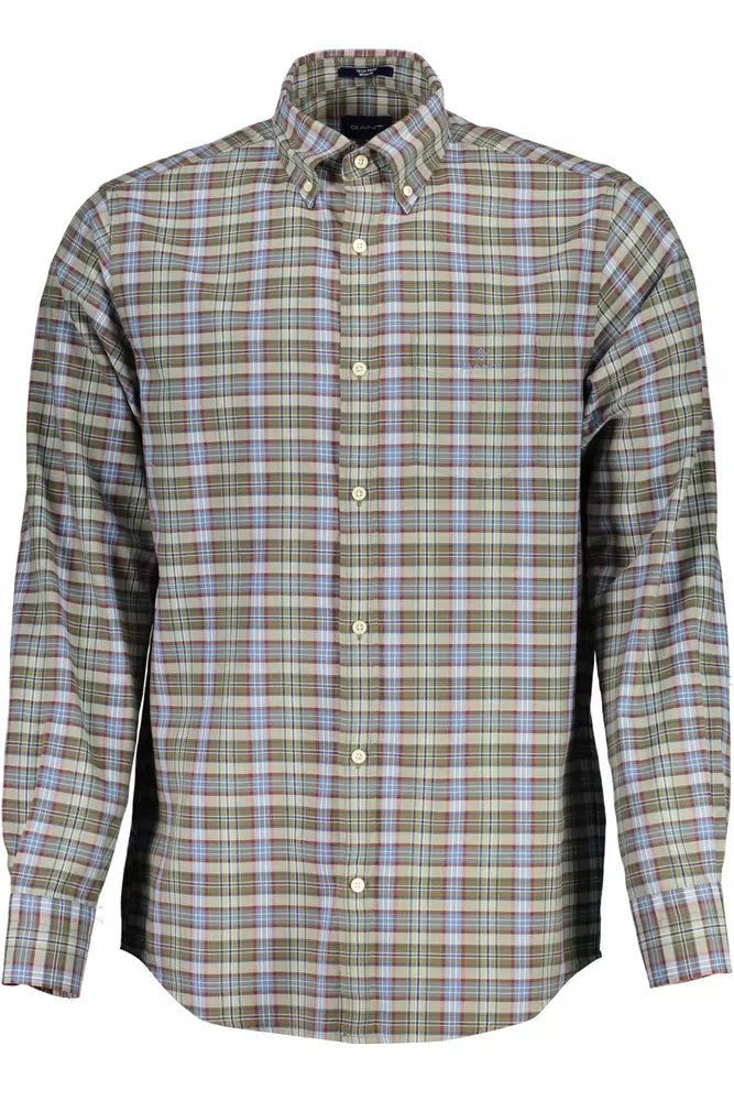 Green Cotton Men Shirt Gant