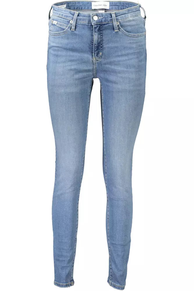 Light Blue Cotton Women Jeans Calvin Klein