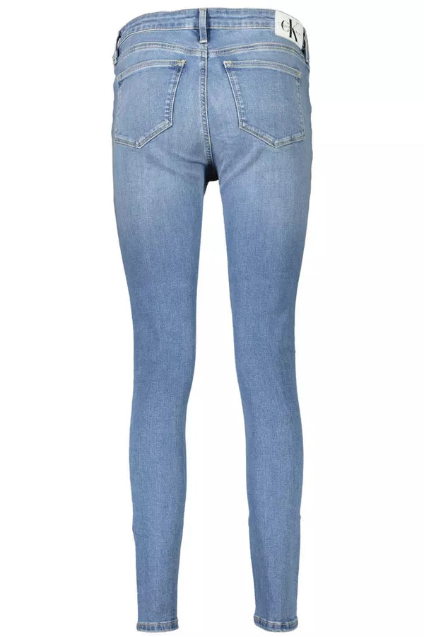 Light Blue Cotton Women Jeans Calvin Klein