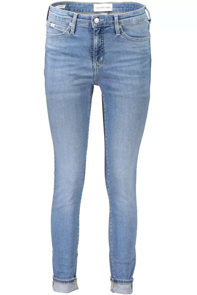 Light Blue Cotton Women Jeans Calvin Klein