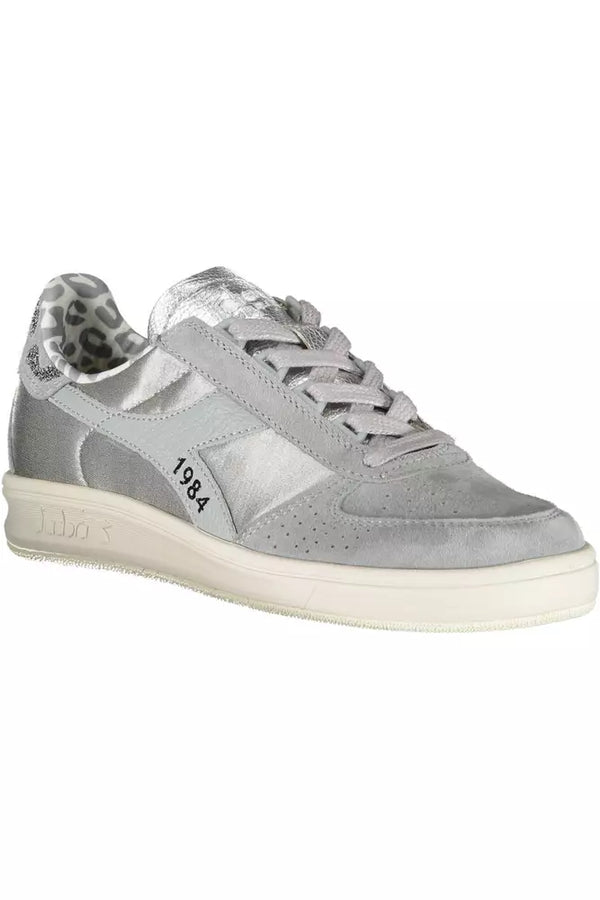 Gray Leather Women Sneaker Diadora