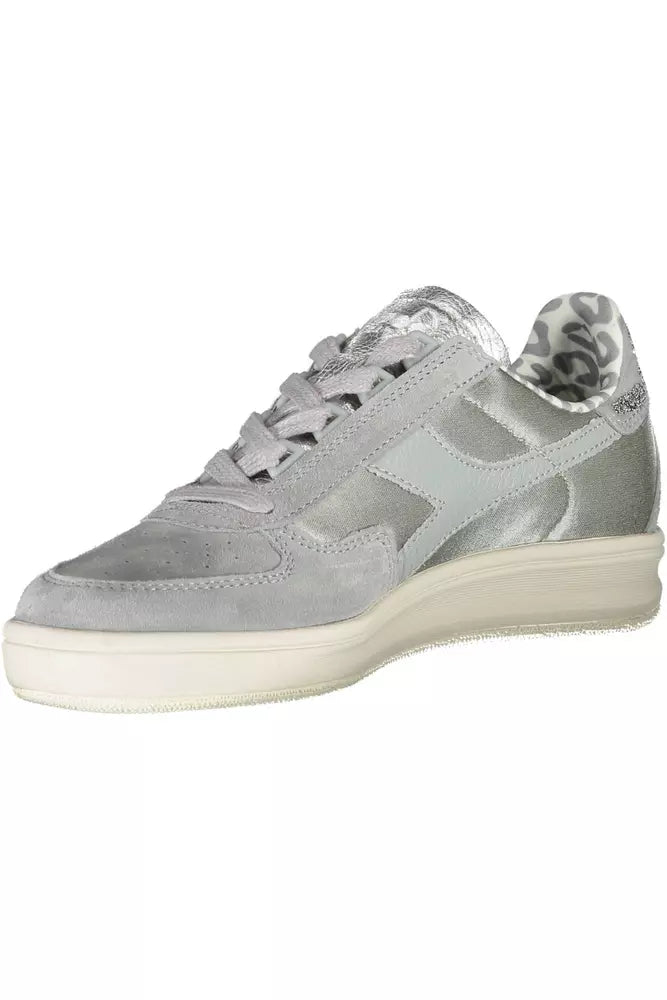 Gray Leather Women Sneaker Diadora