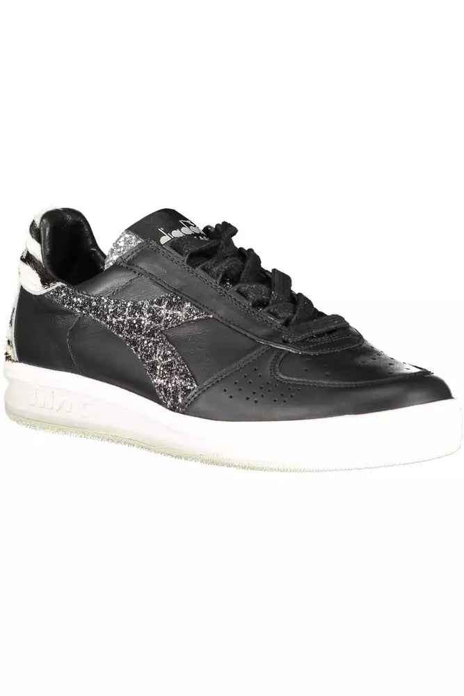 Black Leather Womens Sneaker Diadora