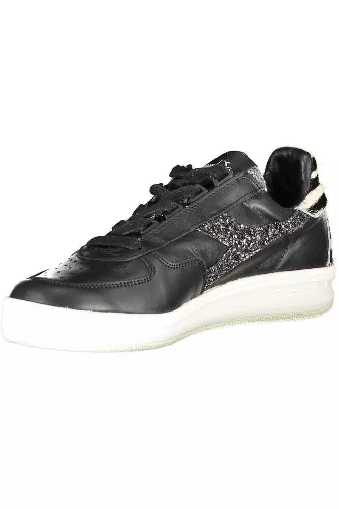 Black Leather Womens Sneaker Diadora