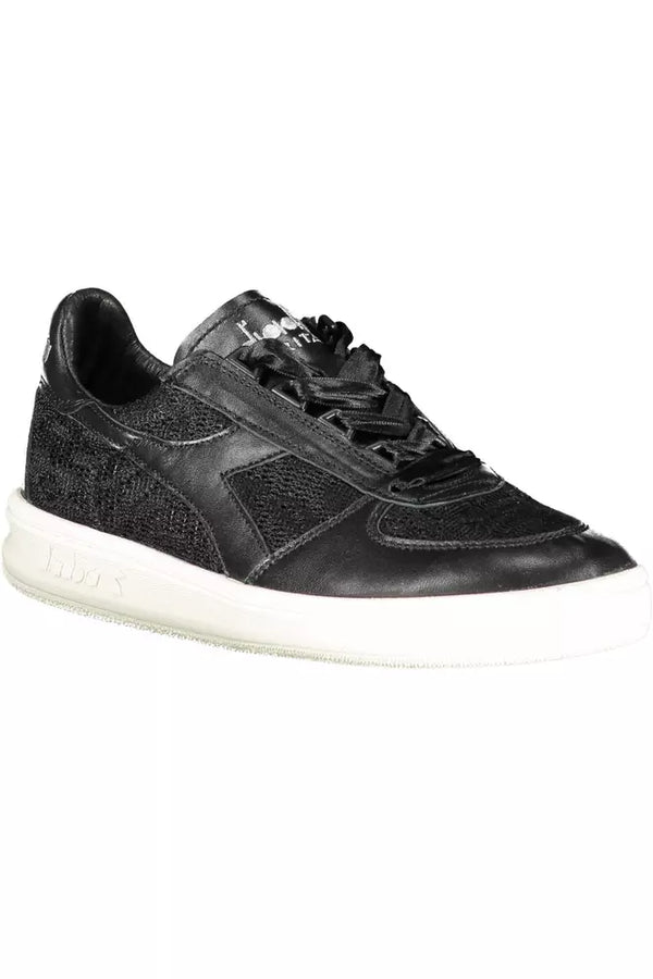 Black Leather Women Sneaker Diadora