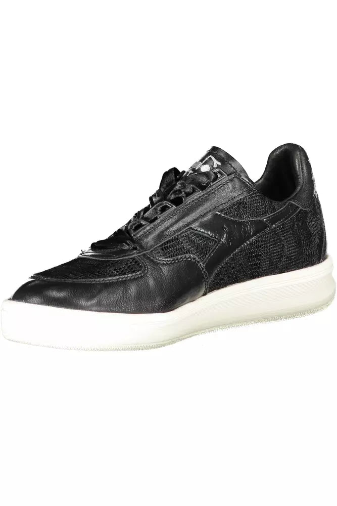 Black Leather Women Sneaker Diadora