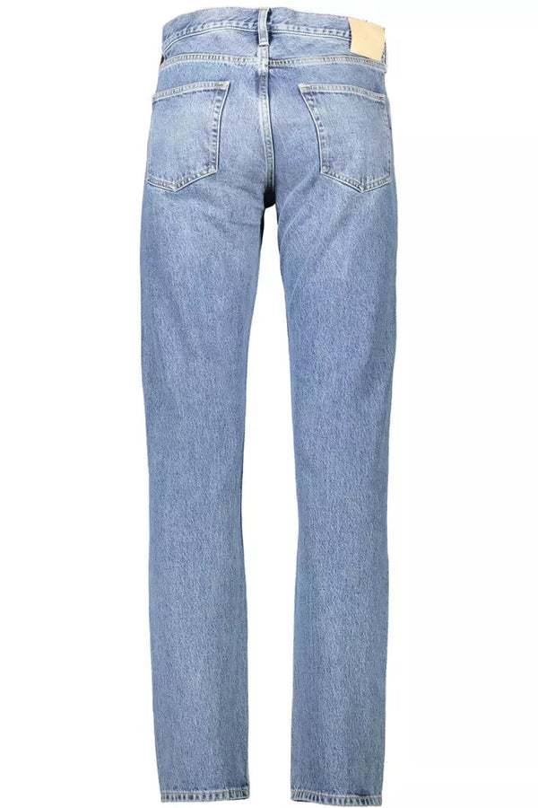 Light Blue Cotton Men Jean Gant