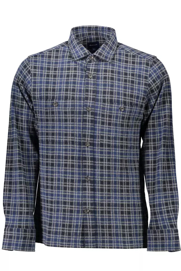 Blue Cotton Men Shirt Gant