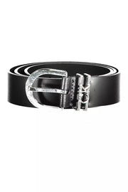 Black Leather Women Belt Calvin Klein