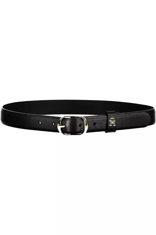 Black Leather Women Belt Tommy Hilfiger