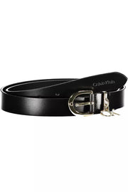 Black Leather Women Belt Calvin Klein