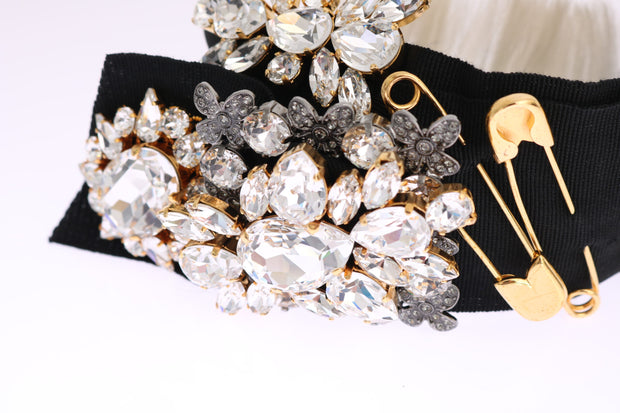 Elegant Black Crystal Headband Diadem Dolce & Gabbana