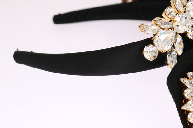 Elegant Black Crystal Headband Diadem Dolce & Gabbana