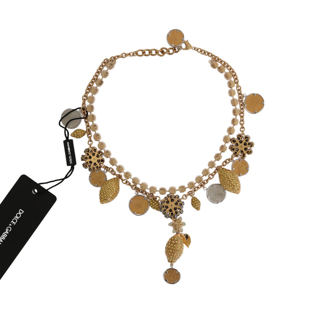 Elegant Gold-Plated Statement Necklace Dolce & Gabbana