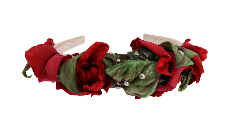 Elegant Floral Silk-Blend Diadem Tiara Dolce & Gabbana