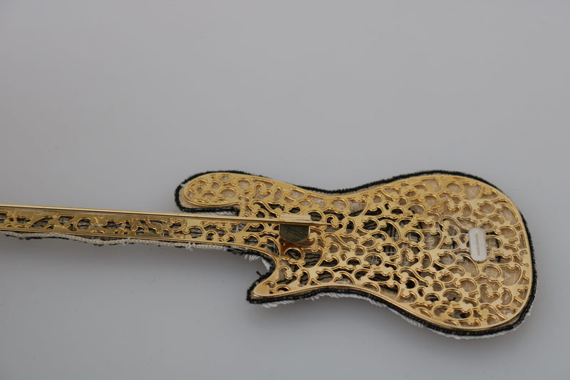 Gold Sequined Guitar Pin Brooch Dolce & Gabbana