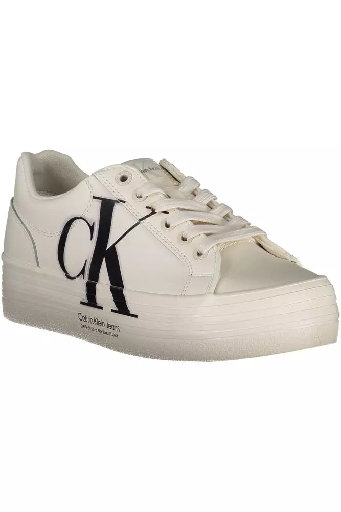 White Leather Women Sneaker Calvin Klein