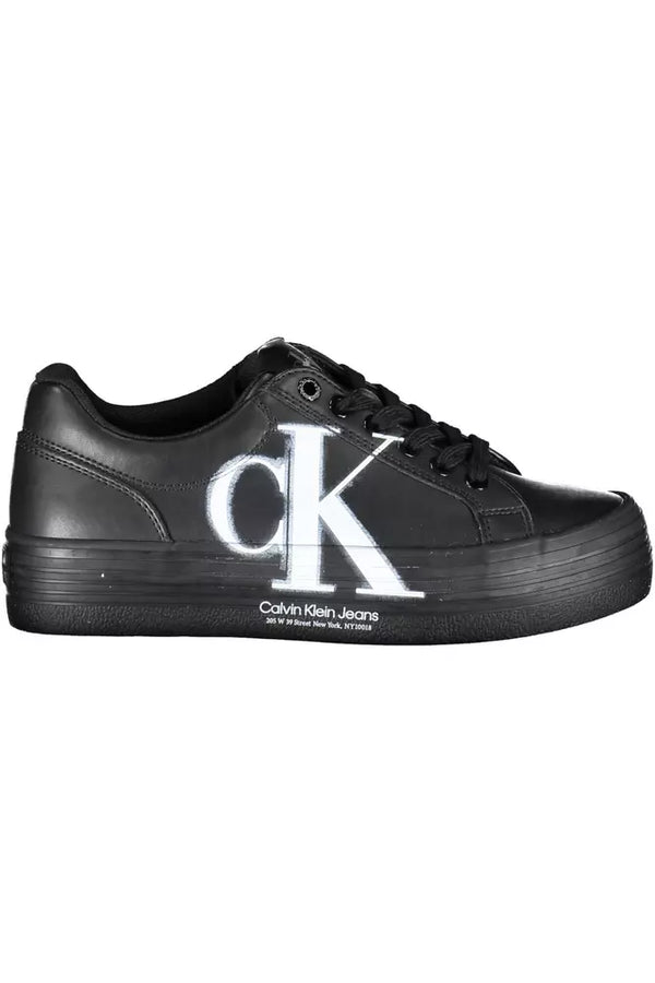 Black Leather Women Sneaker Calvin Klein