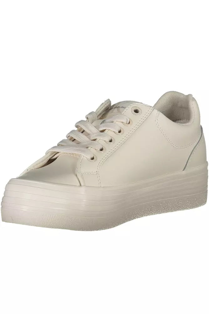 White Leather Women Sneaker Calvin Klein