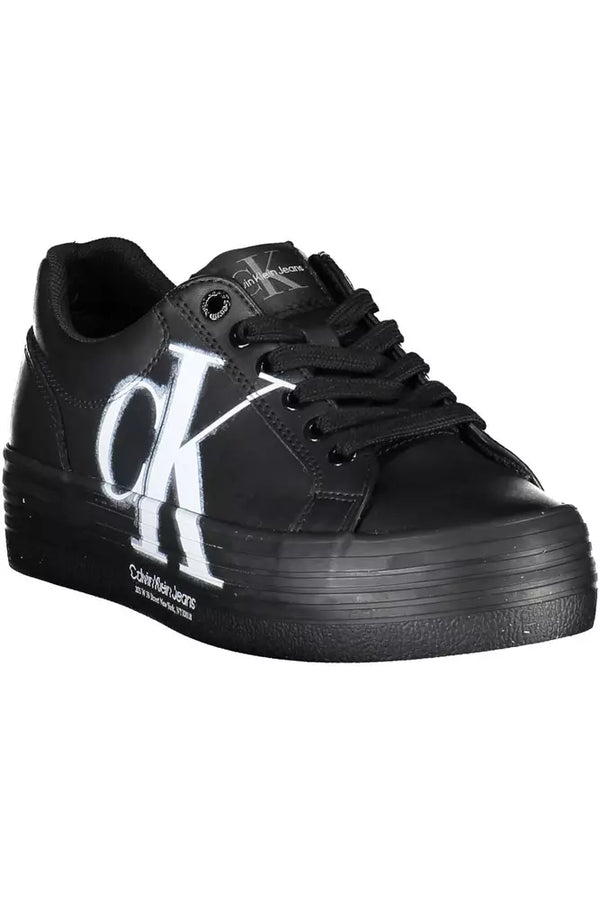 Black Leather Women Sneaker Calvin Klein