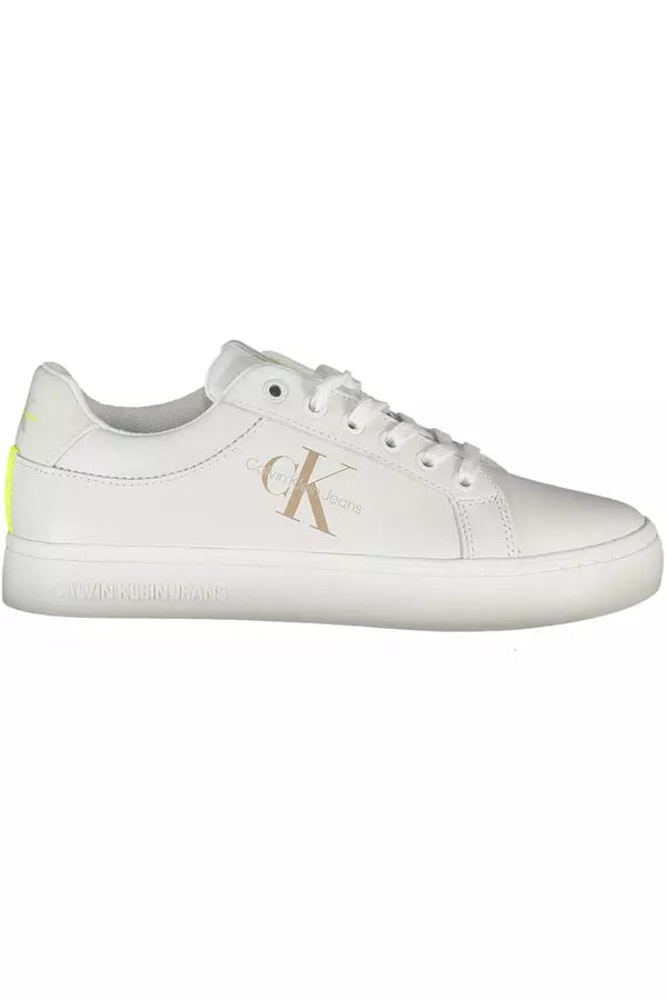 White Leather Women Sneaker Calvin Klein