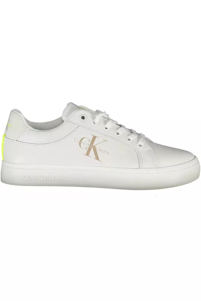 White Leather Women Sneaker Calvin Klein