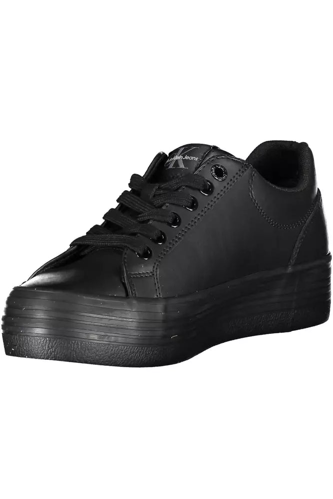 Black Leather Women Sneaker Calvin Klein