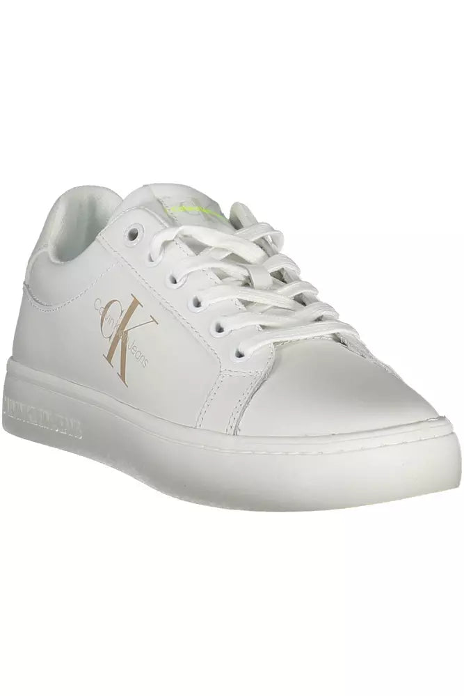 White Leather Women Sneaker Calvin Klein