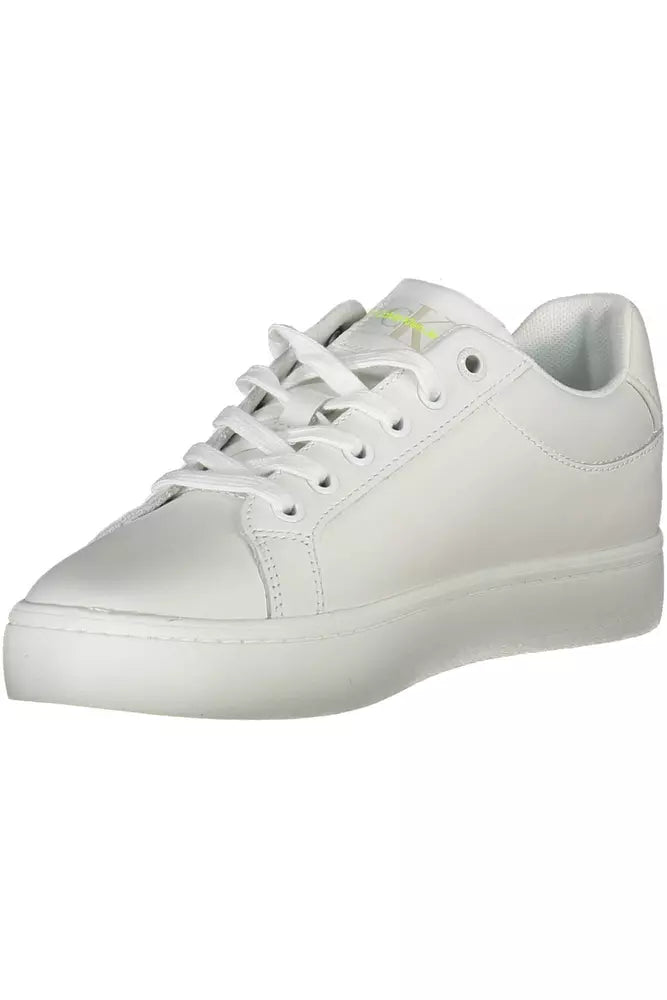 White Leather Women Sneaker Calvin Klein