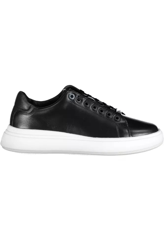 Black Leather Women Sneaker Calvin Klein