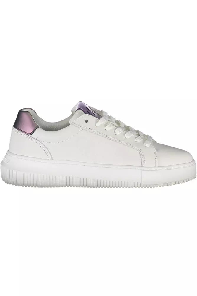 White Leather Women Sneaker Calvin Klein