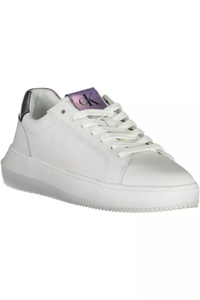 White Leather Women Sneaker Calvin Klein