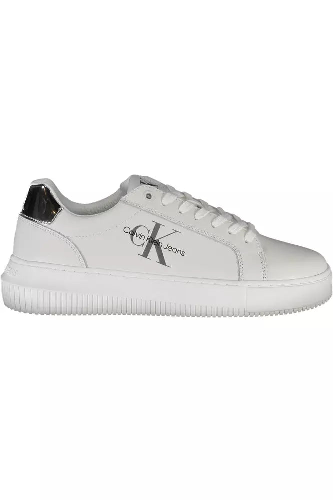 White Leather Women Sneaker Calvin Klein