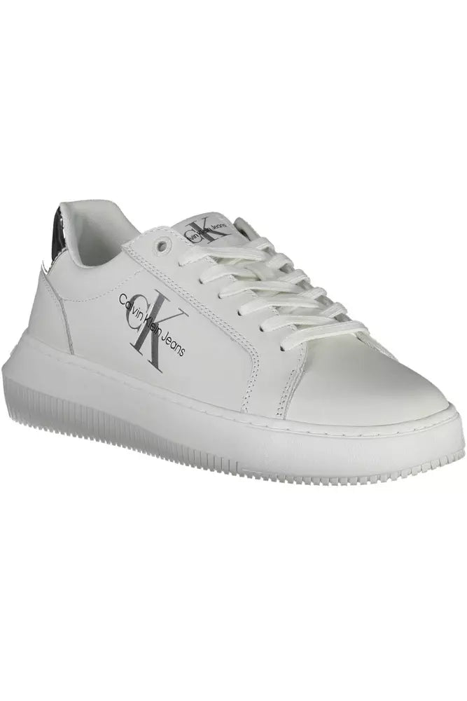 White Leather Women Sneaker Calvin Klein