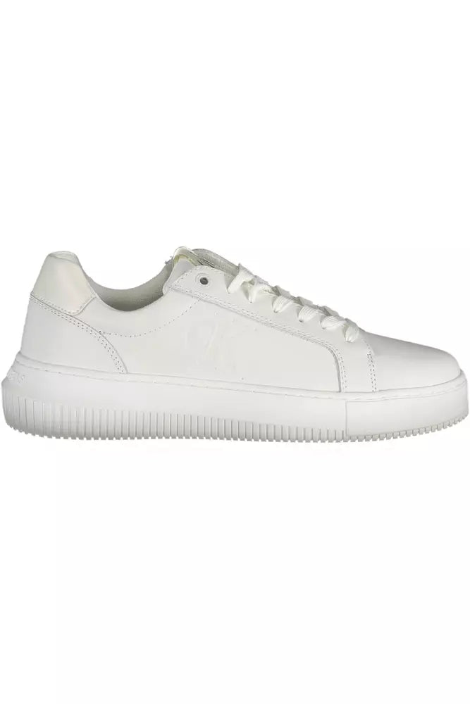 White Leather Women Sneaker Calvin Klein