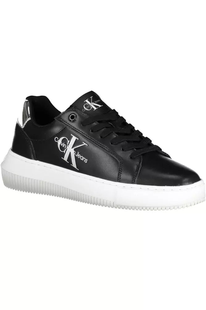 Black Leather Women Sneaker Calvin Klein