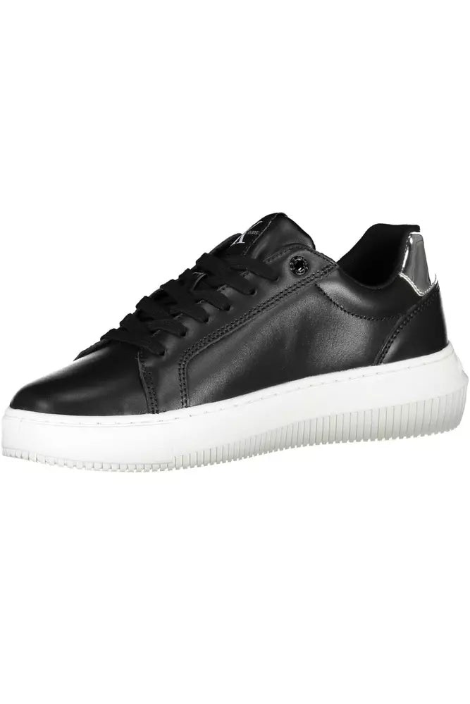 Black Leather Women Sneaker Calvin Klein