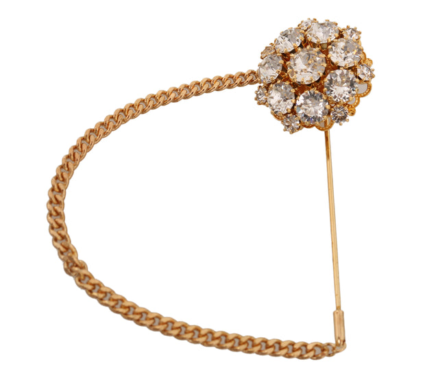 Exquisite Crystal-Embellished Gold Brooch Dolce & Gabbana