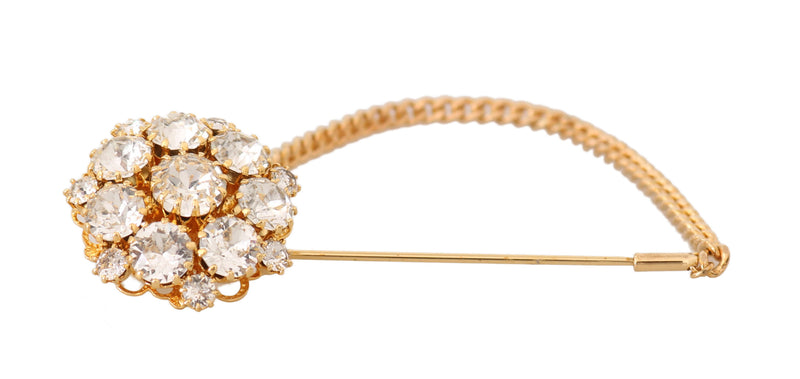 Exquisite Crystal-Embellished Gold Brooch Dolce & Gabbana