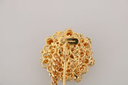 Exquisite Crystal-Embellished Gold Brooch Dolce & Gabbana