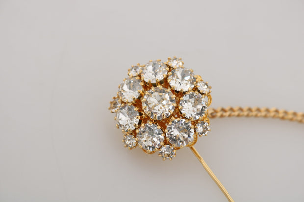 Exquisite Crystal-Embellished Gold Brooch Dolce & Gabbana