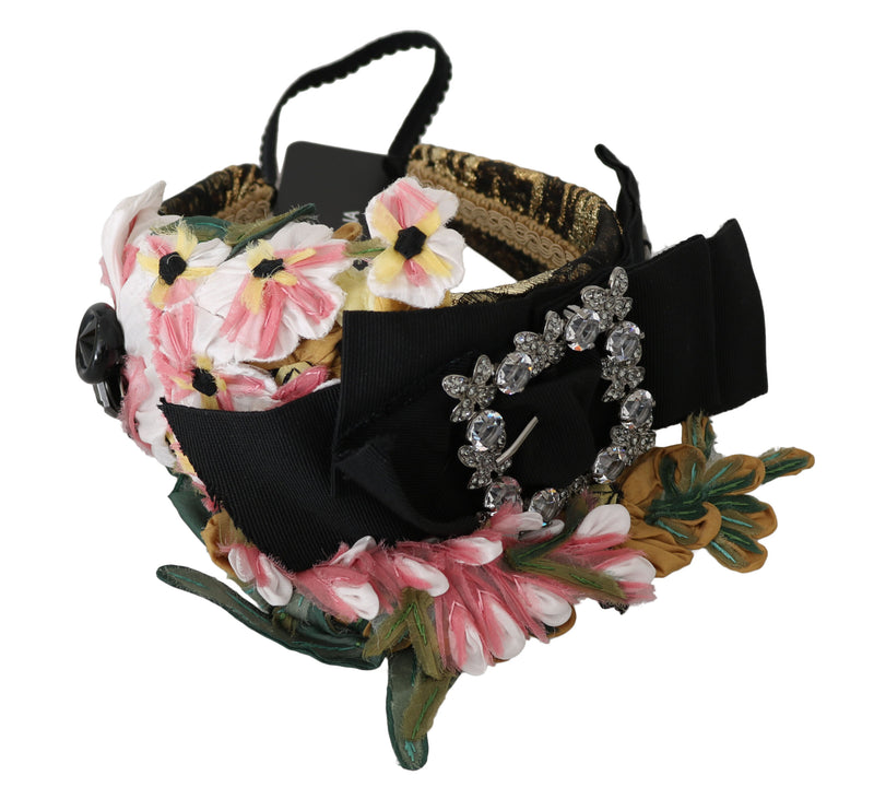 Elegant Crystal-Embellished Floral Headband Dolce & Gabbana