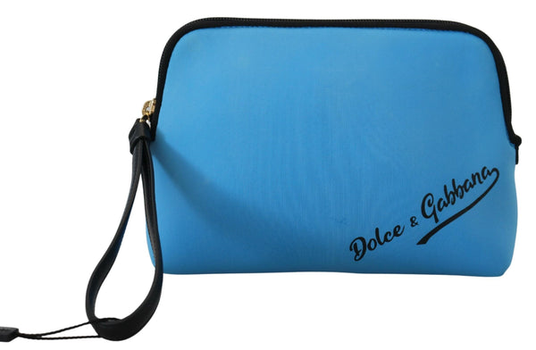 Elegant Blue Polyamide Pouch Bag Dolce & Gabbana