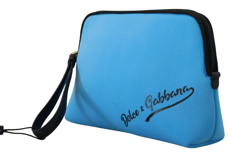 Elegant Blue Polyamide Pouch Bag Dolce & Gabbana