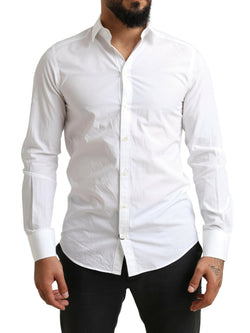 Elegant White Cotton Martini Dress Shirt Dolce & Gabbana